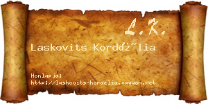 Laskovits Kordélia névjegykártya